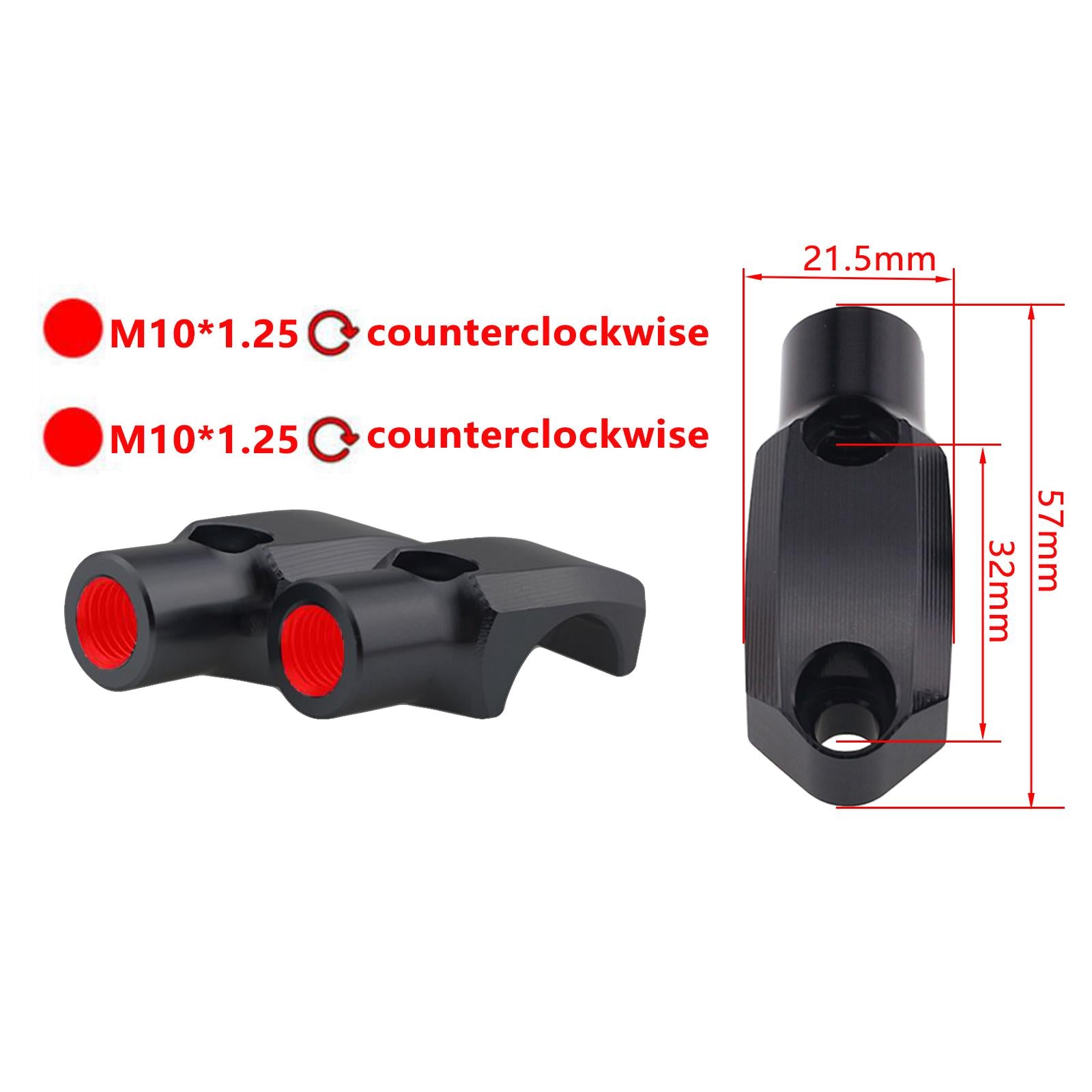 1 Pair Motorcycle Master Cylinder Mirror Clamp for 22mm Handlebar Black