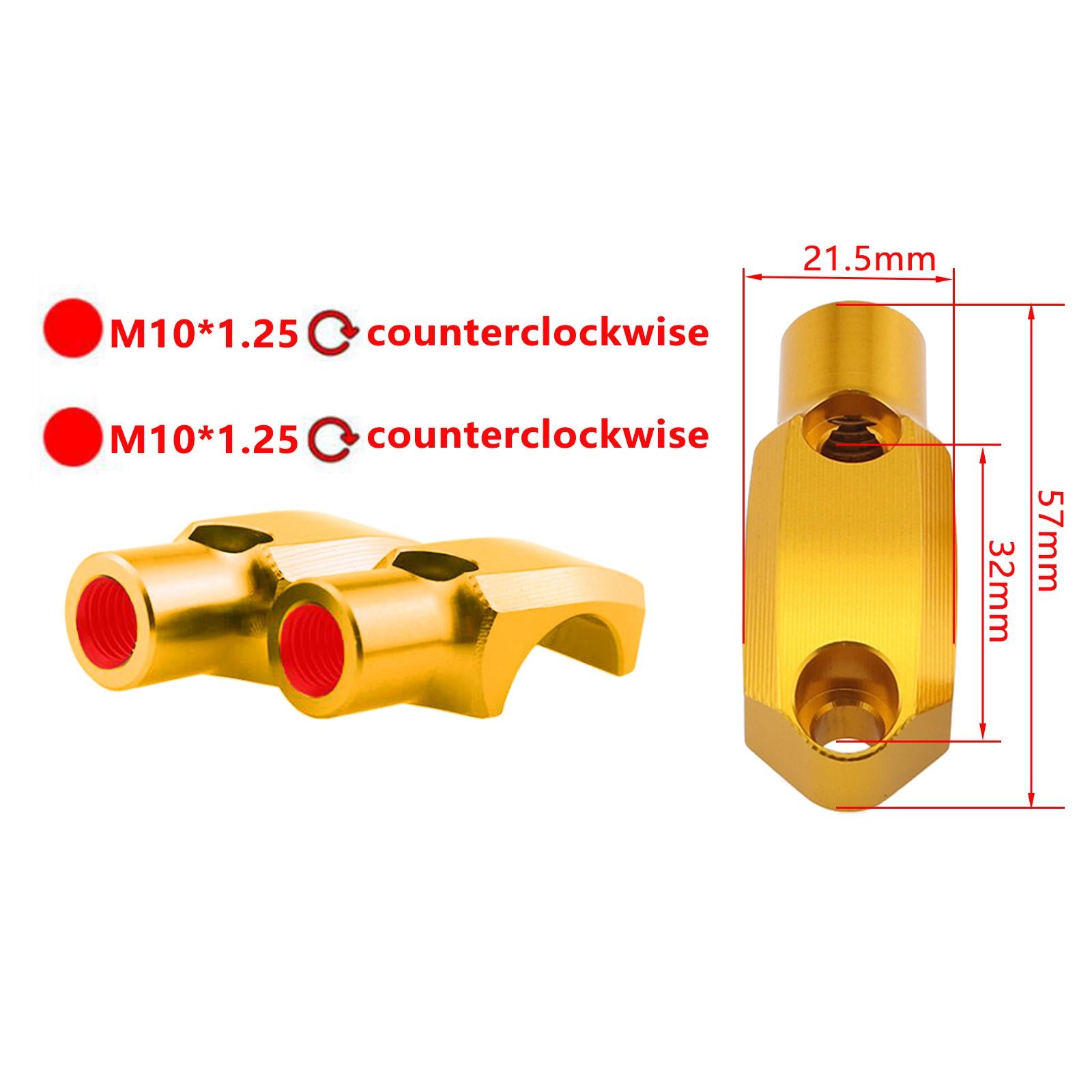 1 Pair Motorcycle Master Cylinder Mirror Clamp for 22mm Handlebar Yellow