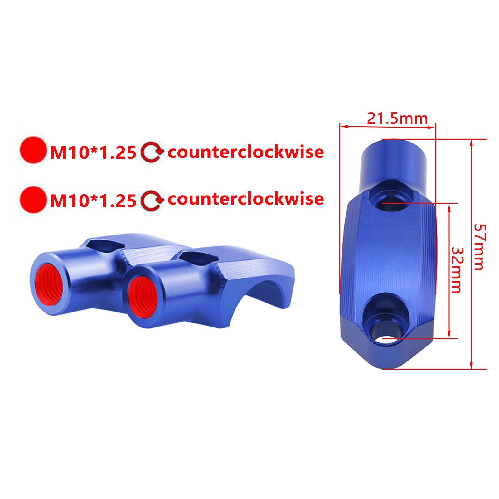 1 Pair Motorcycle Master Cylinder Mirror Clamp for 22mm Handlebar Blue