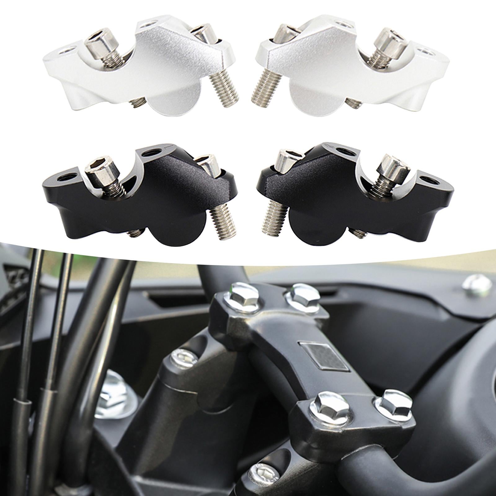 1Pair Handlebar Riser Adapter with Offset for Honda CB400x CB 400 x ATV Silver