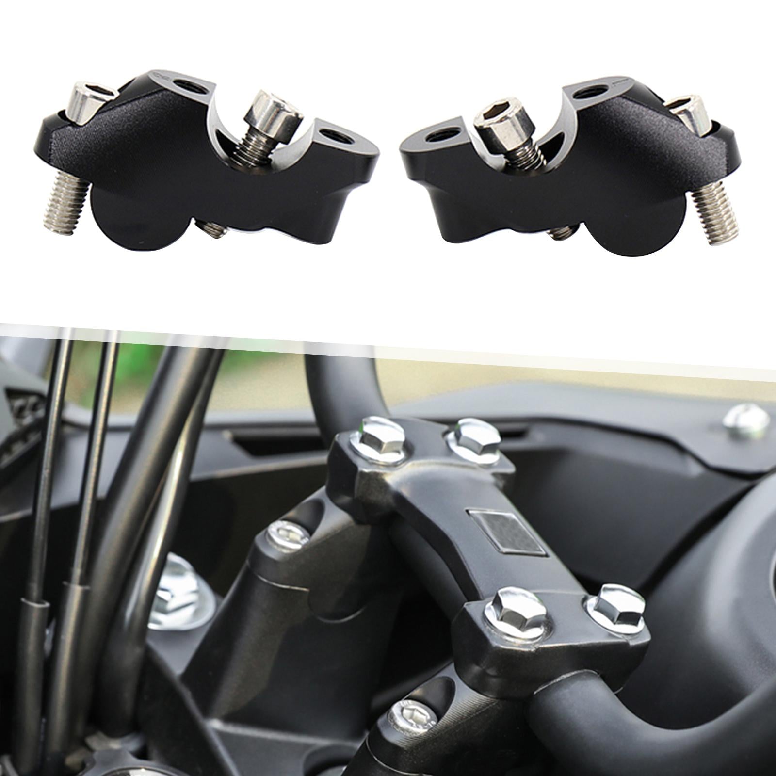 1Pair Handlebar Riser Adapter with Offset for Honda CB400x CB 400 x ATV Black