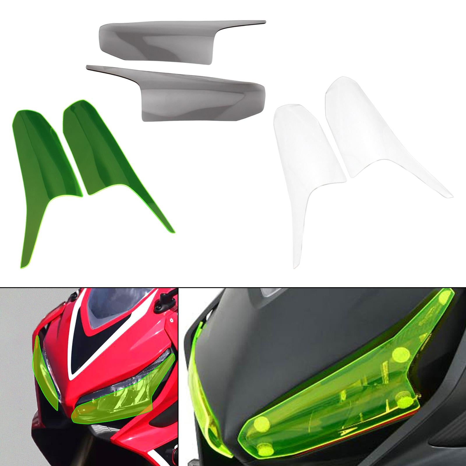 1 Pair Motorcycle Front Headlight Guard for Honda CBR650R 2019-2021 Green