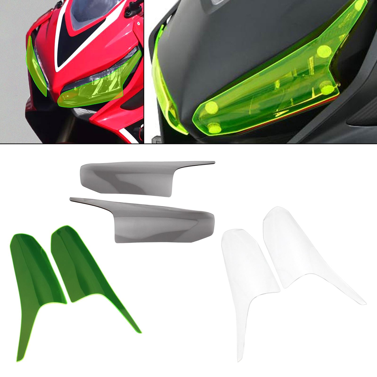 1 Pair Motorcycle Front Headlight Guard for Honda CBR650R 2019-2021 Green