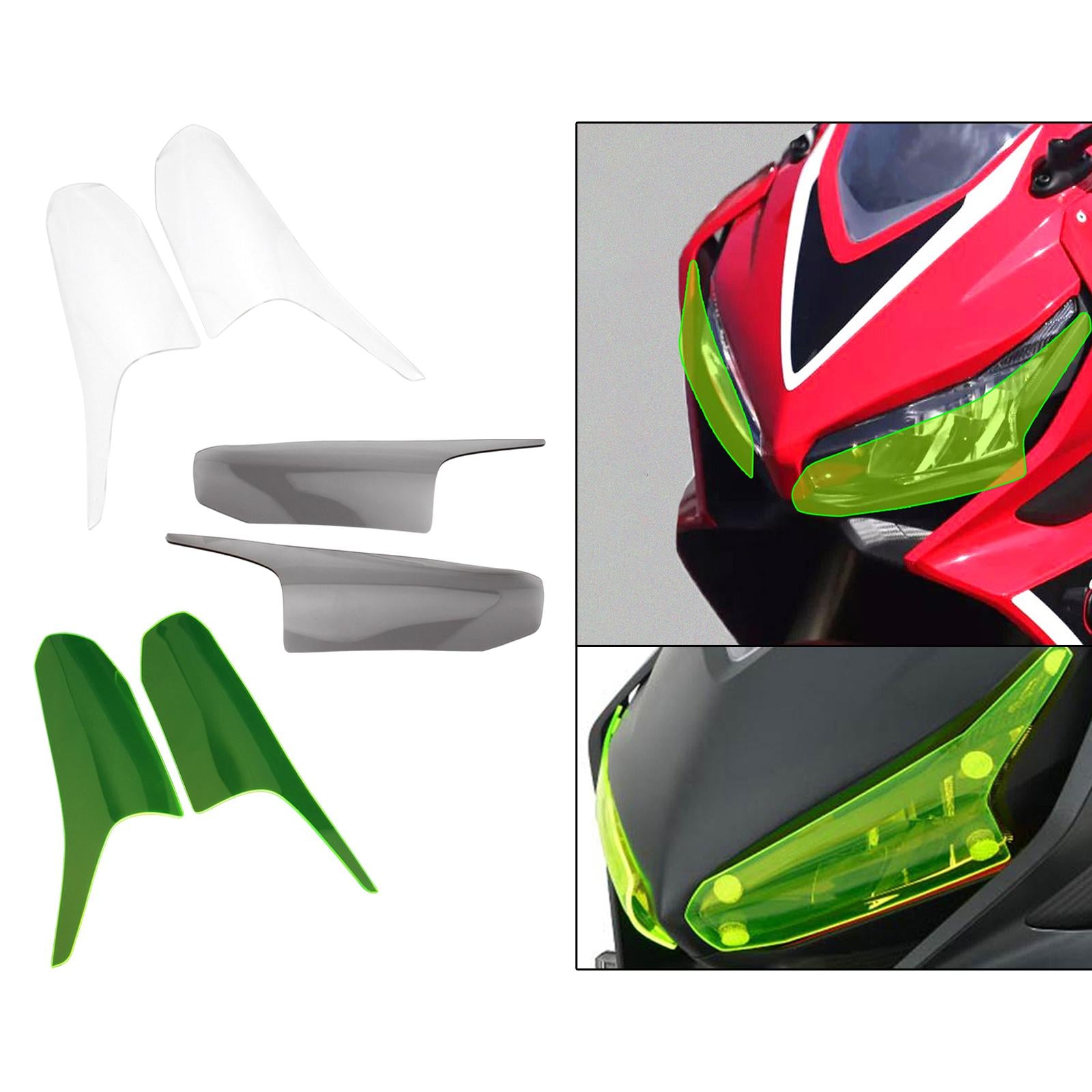 1 Pair Motorcycle Front Headlight Guard for Honda CBR650R 2019-2021 Green