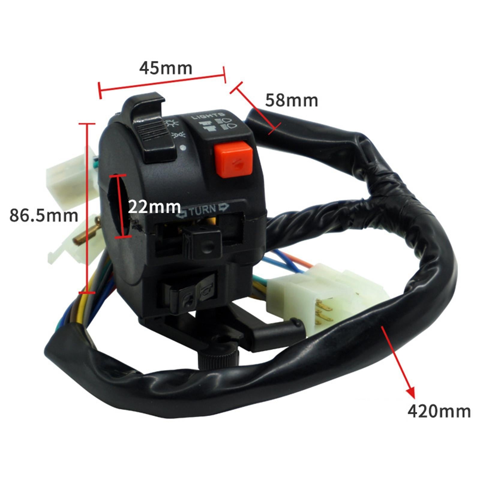 1Pairs 22mm Motorcycle Handlebar Control Switch for Turn Signal Headlight