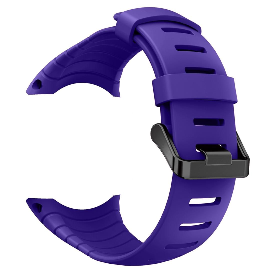 For Sunnto Core Series Square Steel Buckle Silicone TPU Watch Bands (Purple)