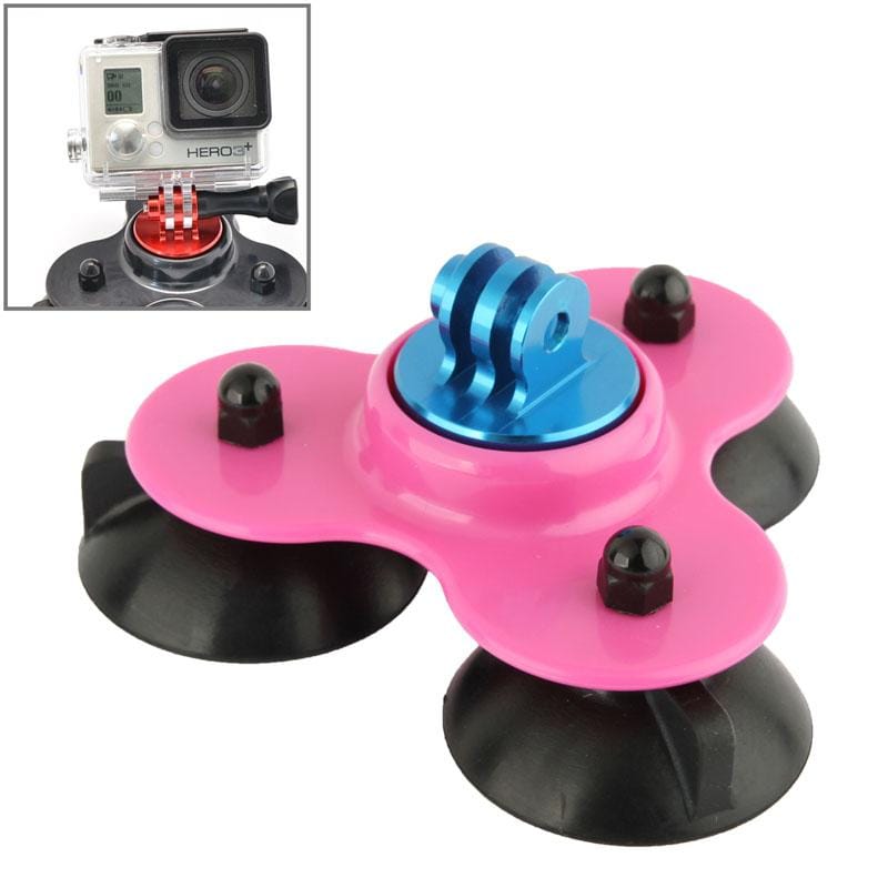 Coyote Style Suction Cup + Tripod Mount + Handle Screw for GoPro HERO9 Black /HERO8 Black /7 /6/ 5 /5 Session /4 /3+ /3 /2 /1, Xiaoyi and Other Action Cameras (Magenta)