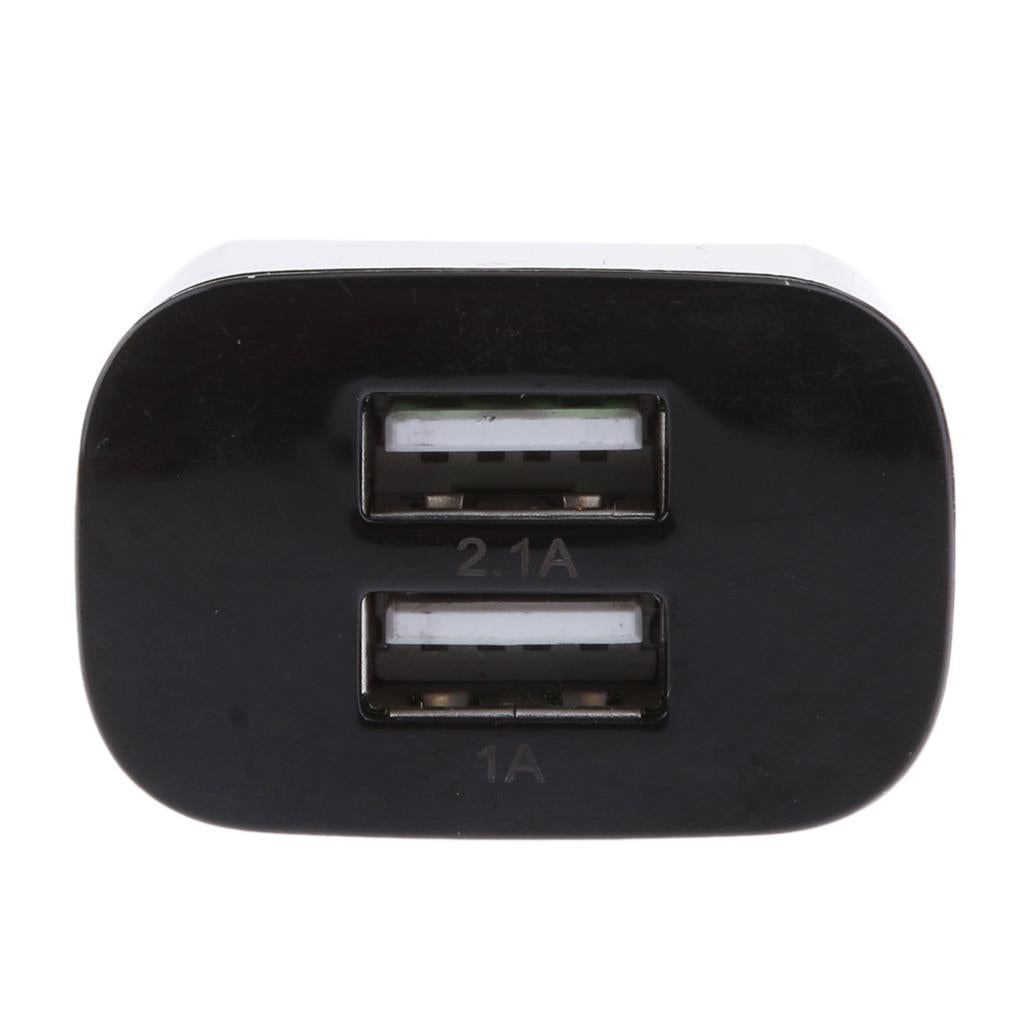 2.1A 2Port USB Travel Home Wall Power Adapter Charger LED Portable EU black