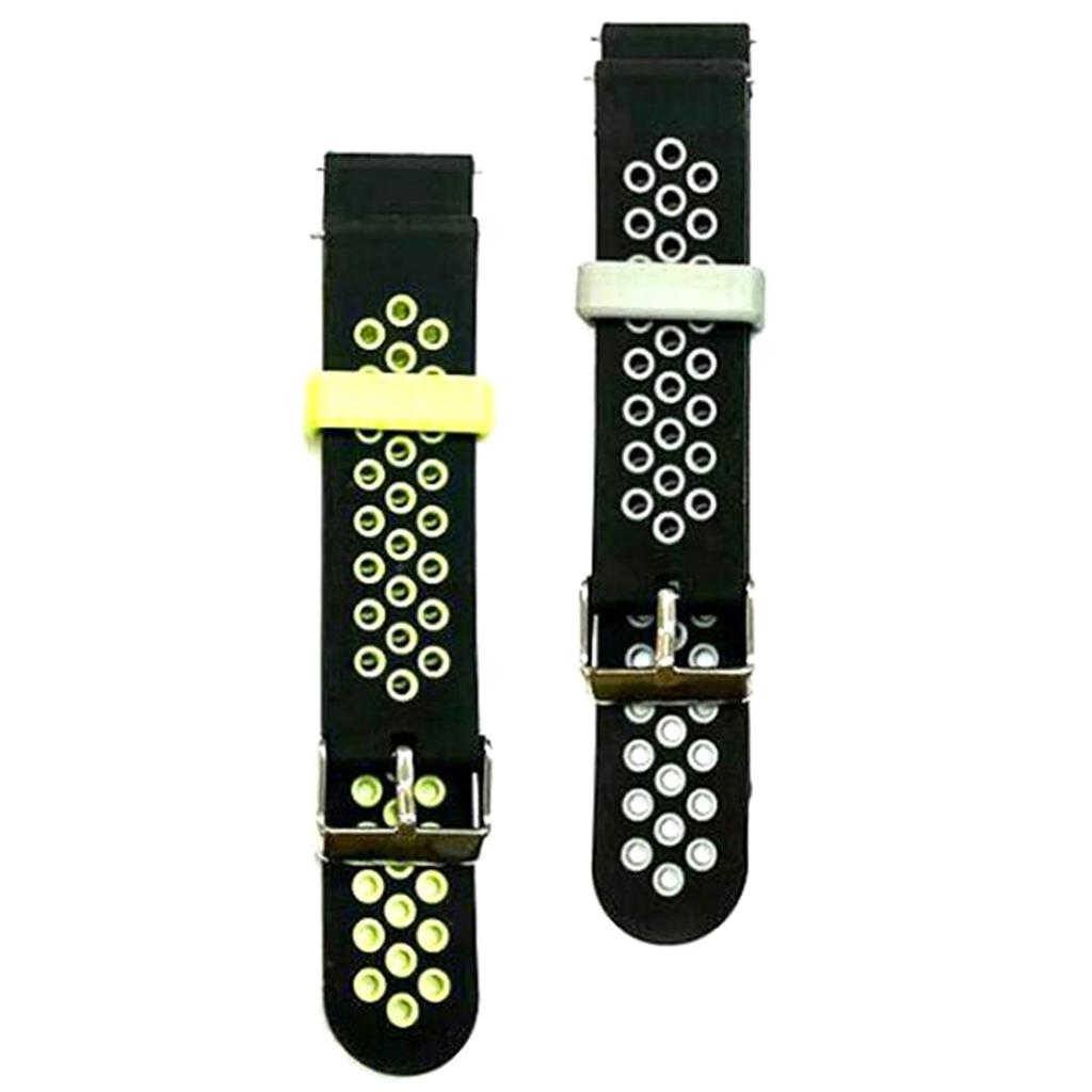 20mm Universal Replacement two-colorSilicone Watch Wrist Sport Band Strap