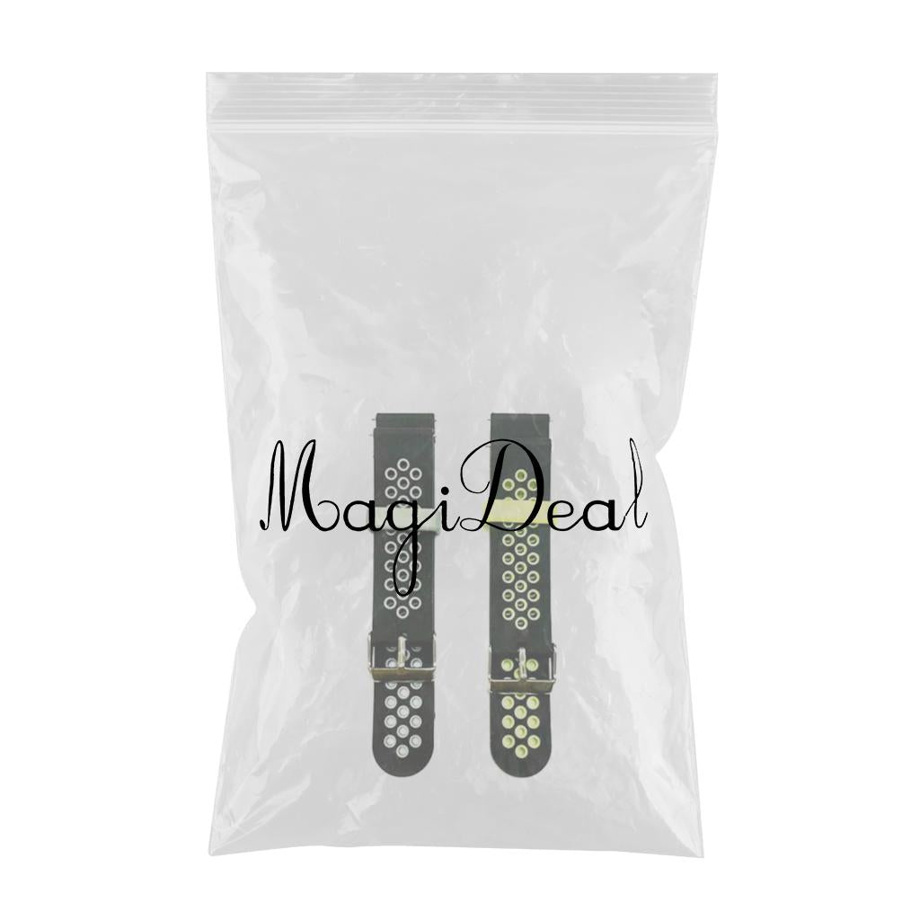 20mm Universal Replacement two-colorSilicone Watch Wrist Sport Band Strap