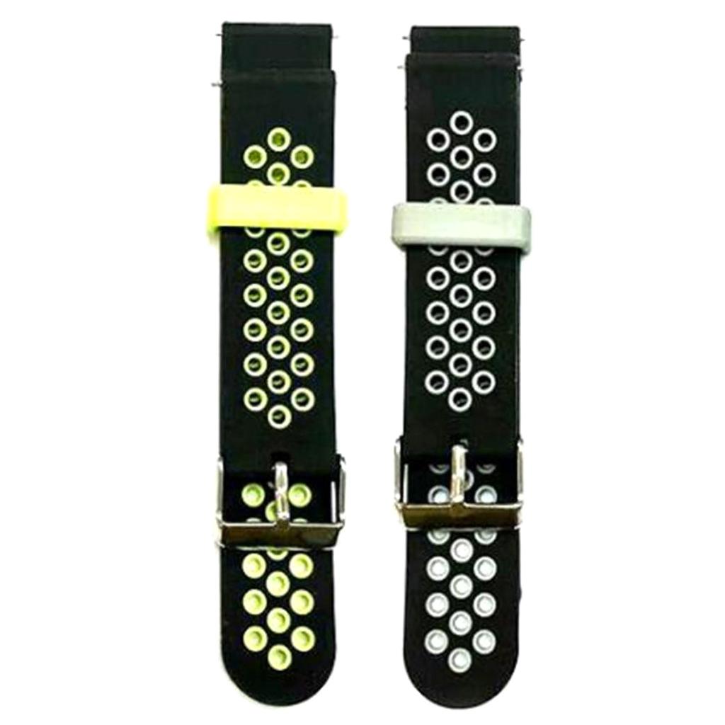 20mm Universal Replacement two-colorSilicone Watch Wrist Sport Band Strap