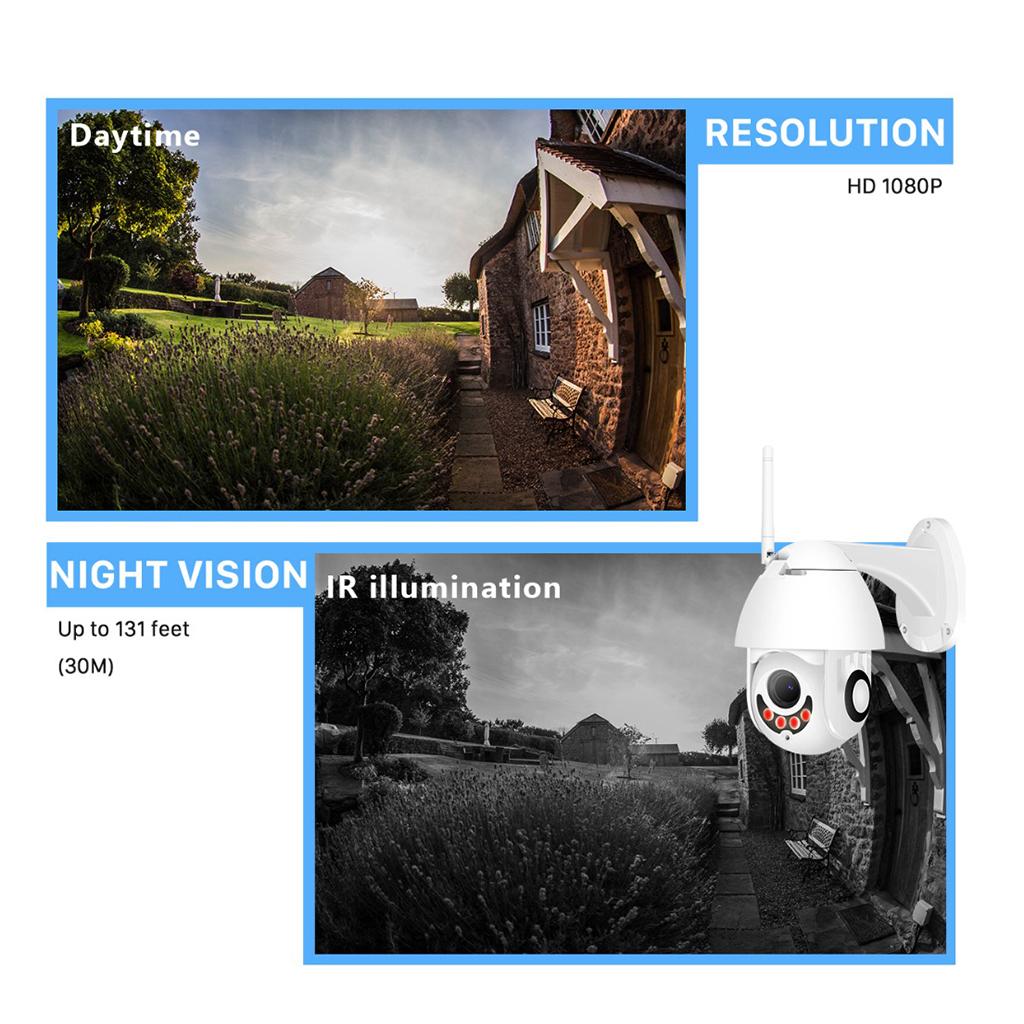 16G AU-Plug IP Camera Home Wifi Security Outdoor Smart Night Vision Camera