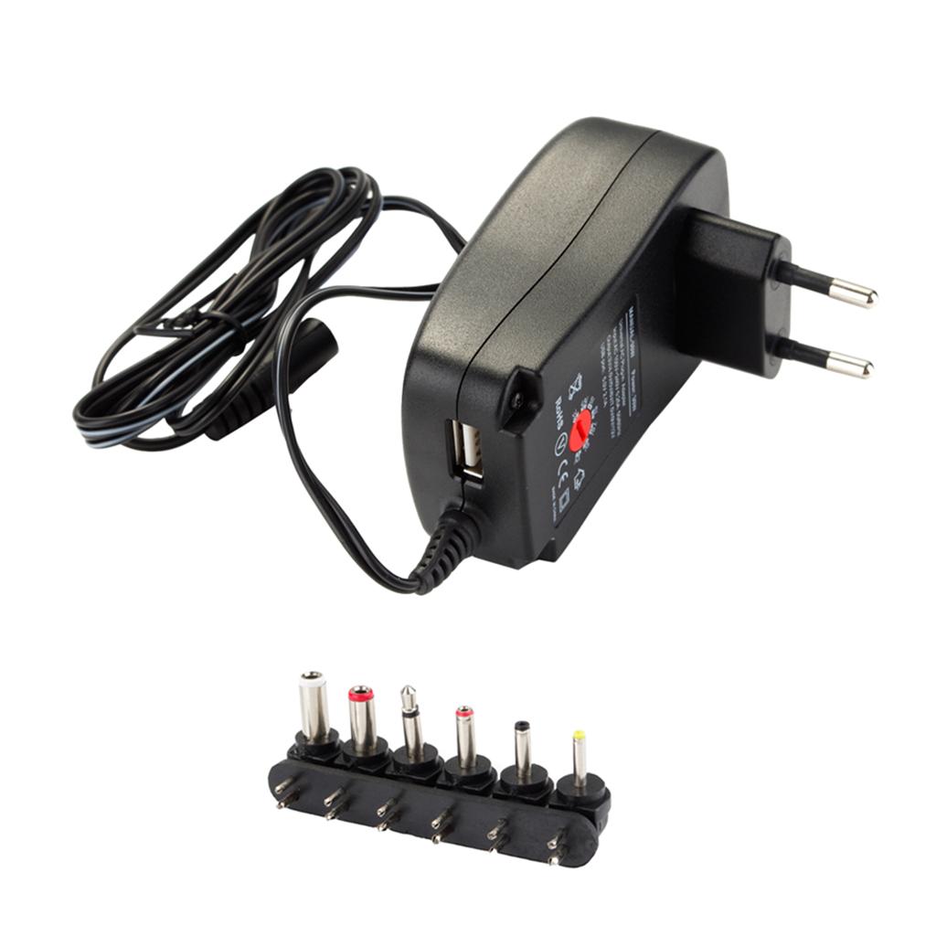 2.1A 30W 3V 4.5V 5V 6V 7.5V 9V 12V AC DC Charger USB Port Power Adapter