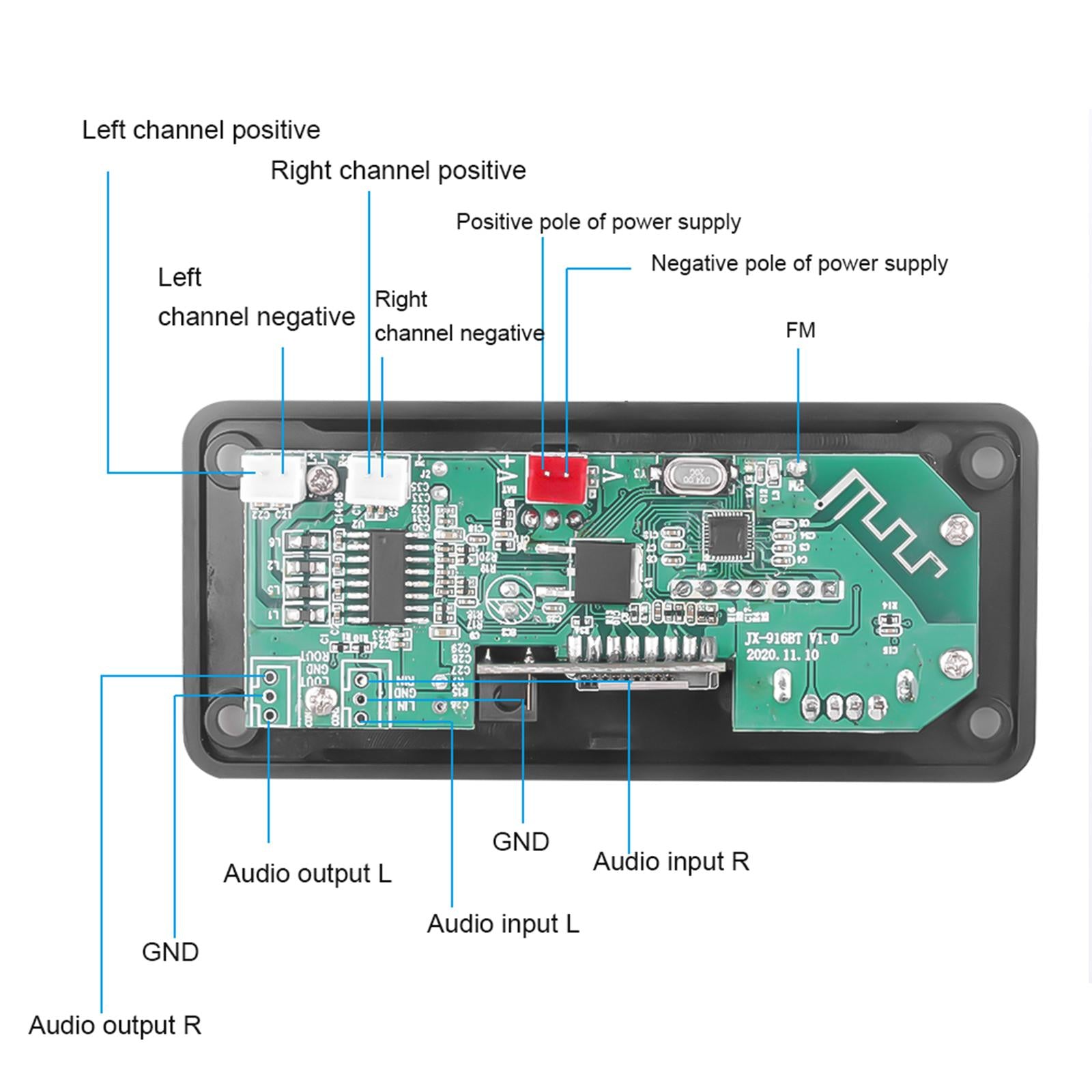 Wireless Bluetooth 7-18V MP3 WMA Decoder Board Audio Module USB TF Radio