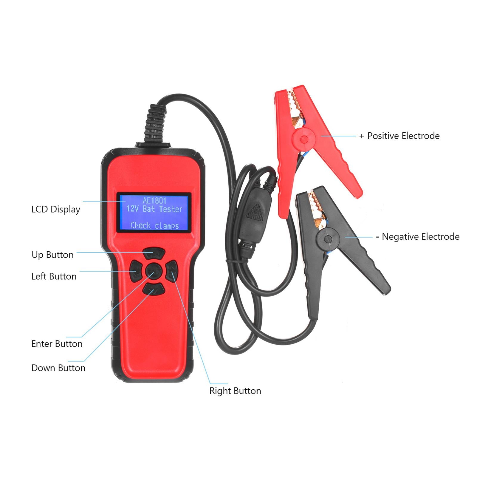 Car Battery Tester Battery Analyzer 12V for Light Truck Cars Heavy Duty