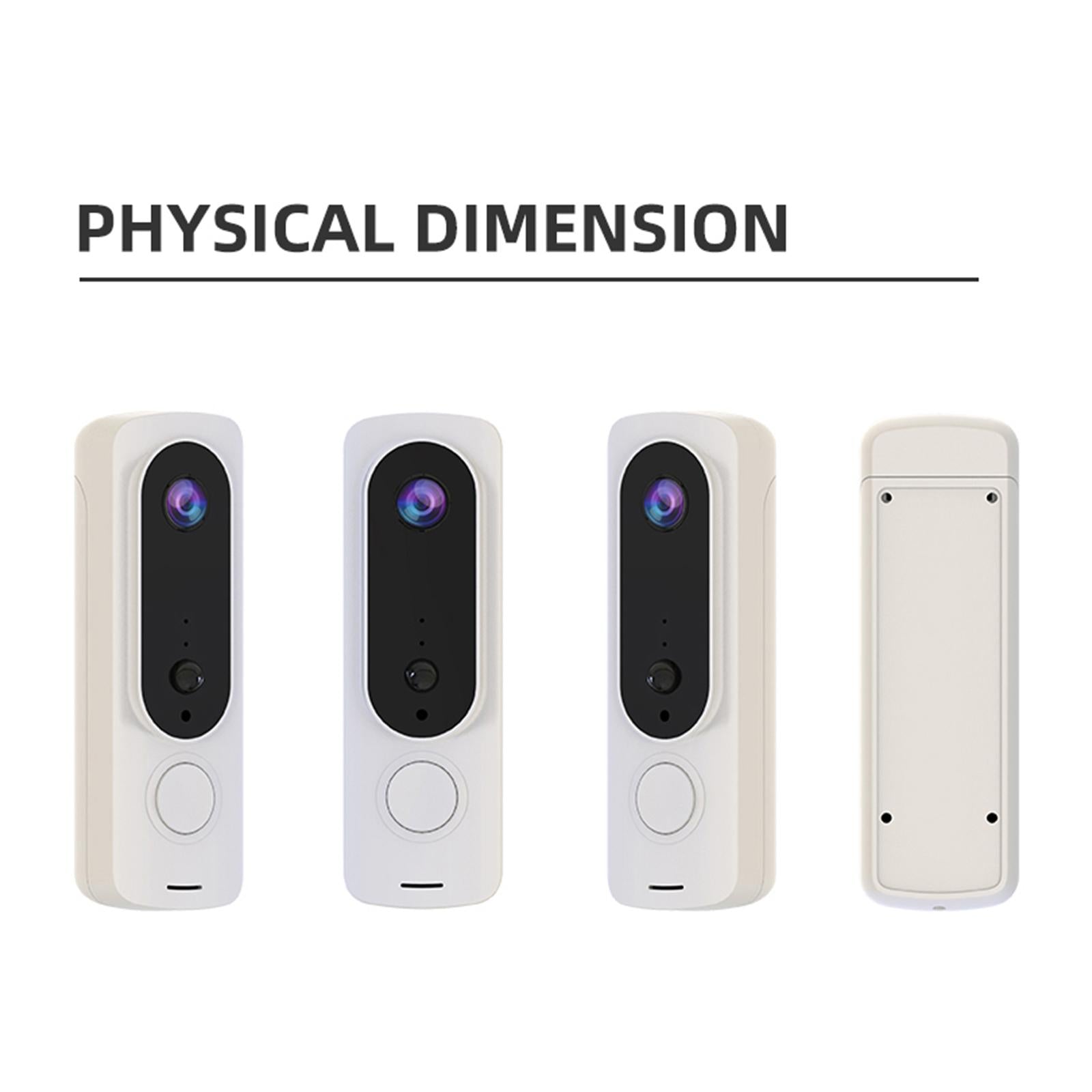 720P HD Video Doorbell Camera Doorbell Outdoor Security Two Way Audio White