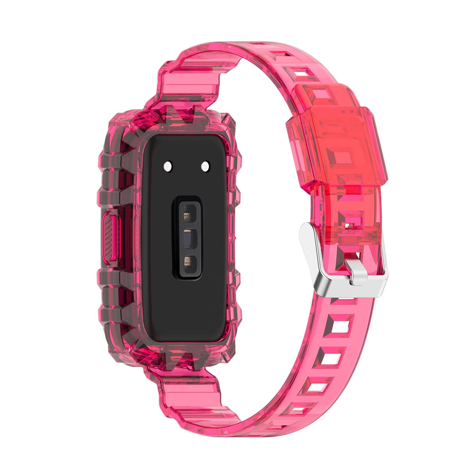 Silicone Strap Replacement Wristband Acdessories for Huawei Honor Band 6 Rose Red