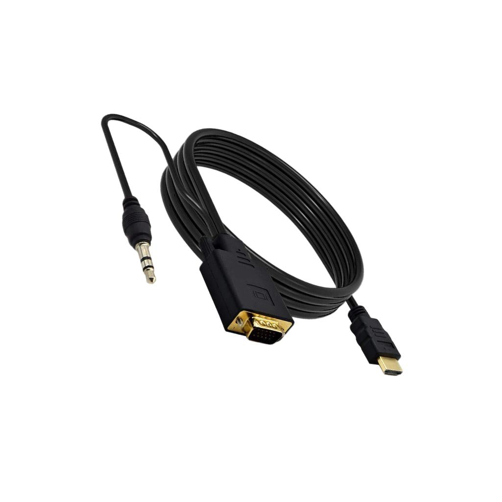 HDMI to VGA Adapter, Video Converter for PC Monitor HDTV With Audio 6Ft