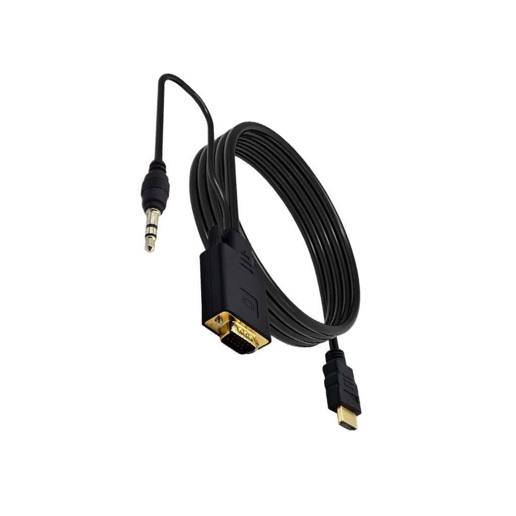 HDMI to VGA Adapter, Video Converter for PC Monitor HDTV With Audio 10Ft