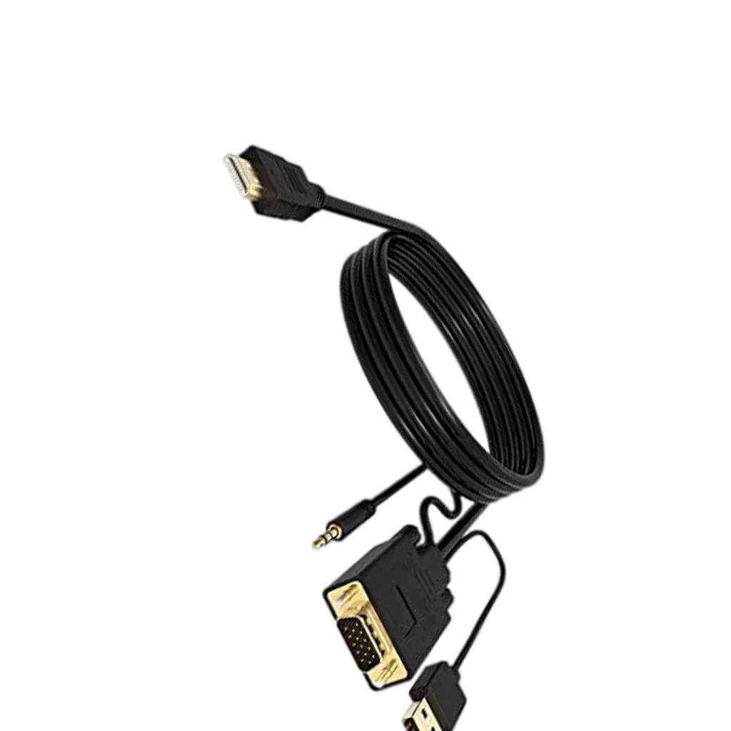 HDMI to VGA Adapter, Video Converter for PC Monitor HDTV Audio+Power 6Ft