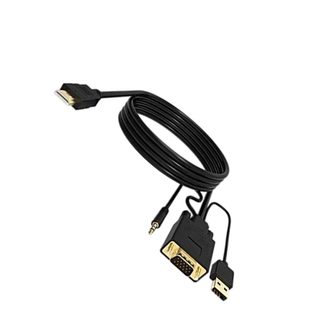 HDMI to VGA Adapter, Video Converter for PC Monitor HDTV Audio+Power 10Ft