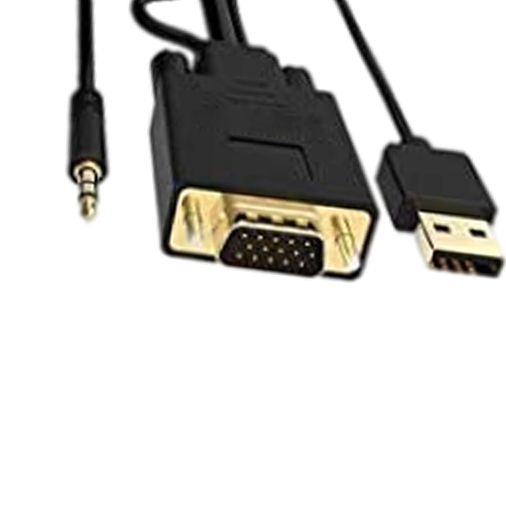 HDMI to VGA Adapter, Video Converter for PC Monitor HDTV Audio+Power 10Ft