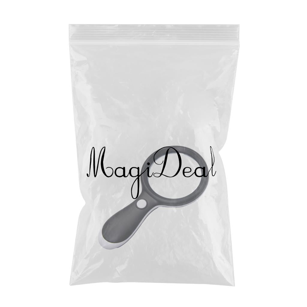 Small Handheld Magnifier with 18 LED Light for Seniors Children Books  Black