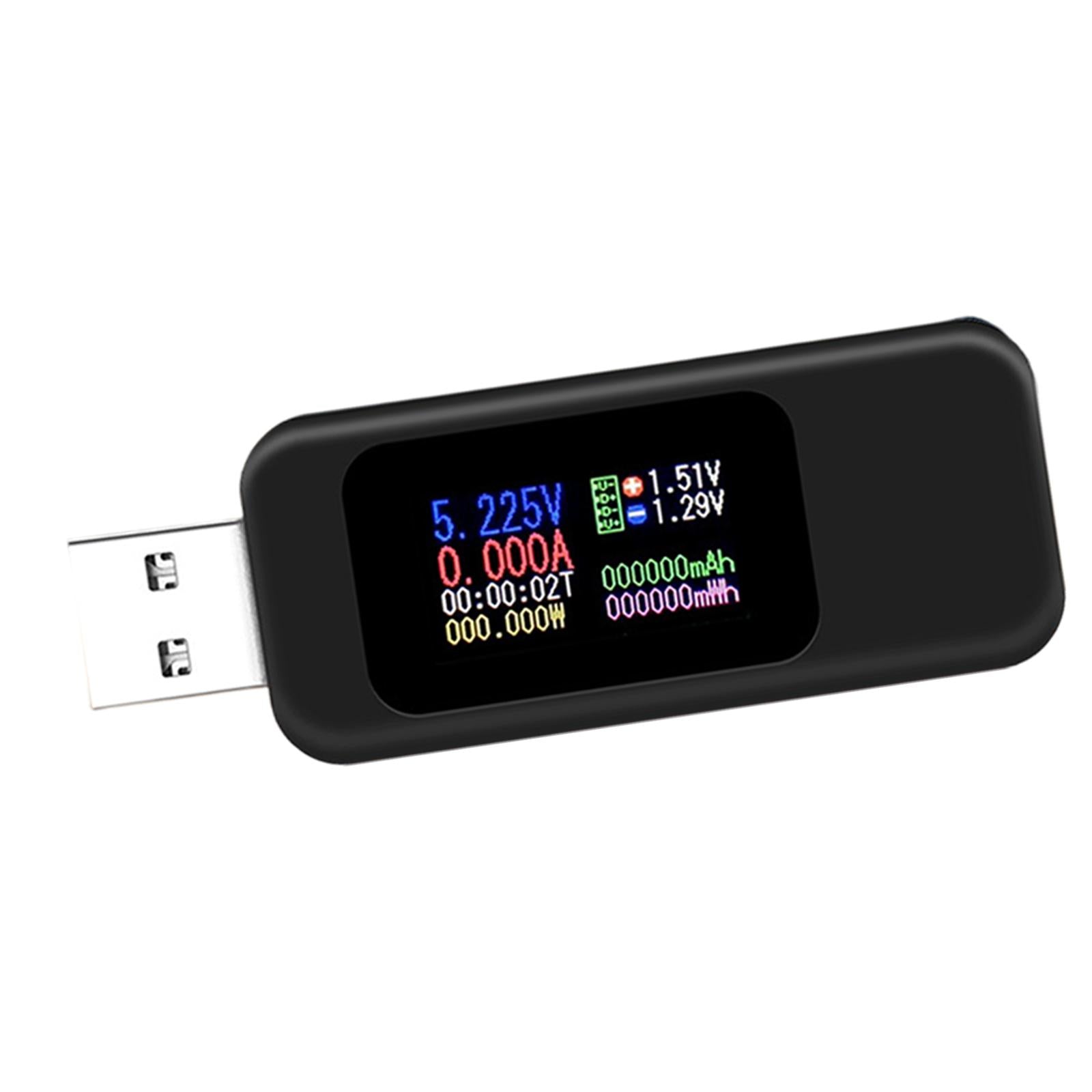 Power Meter USB Tester USB Current Meter Cut-off Power Indicator Black