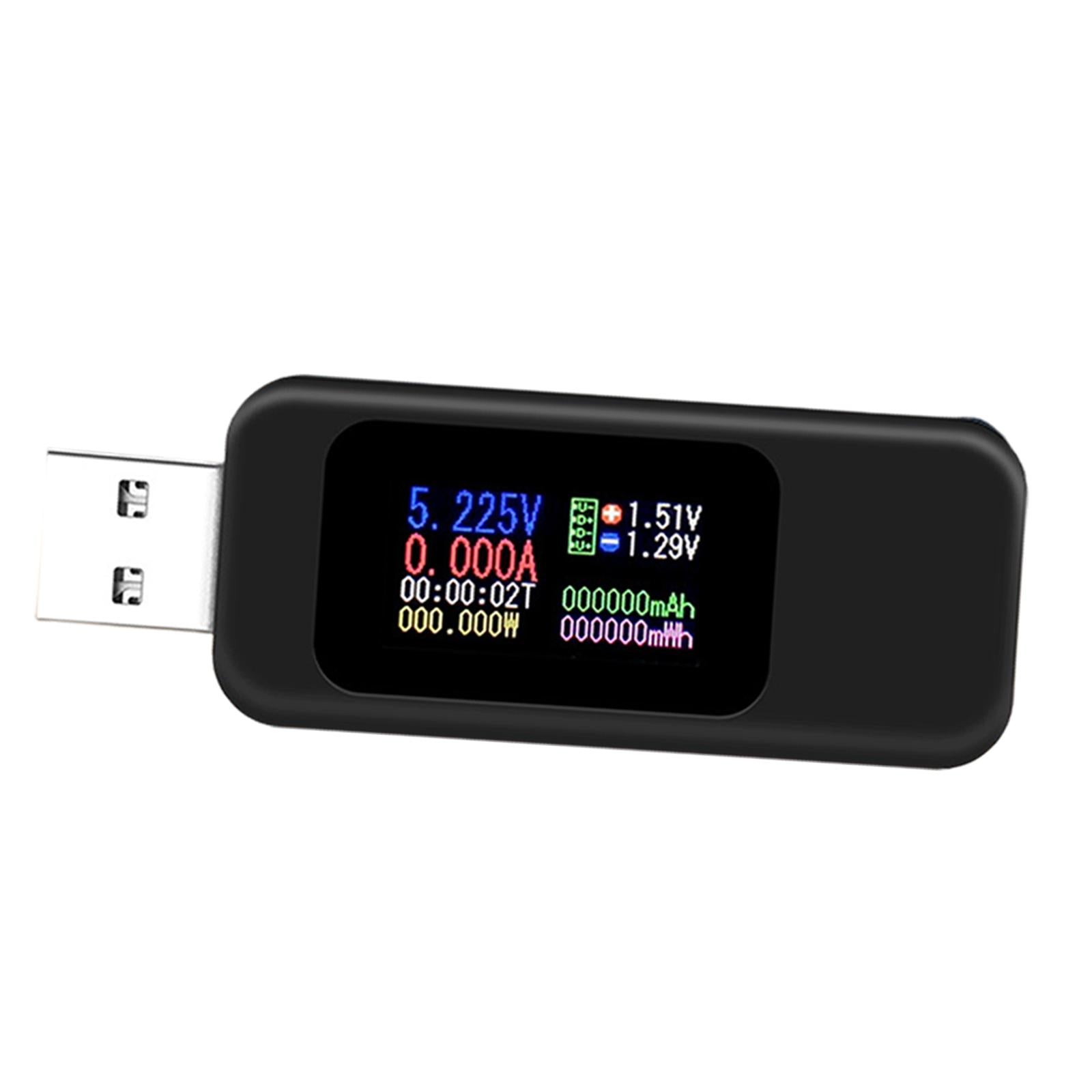 Power Meter USB Tester USB Current Meter Cut-off Power Indicator Black
