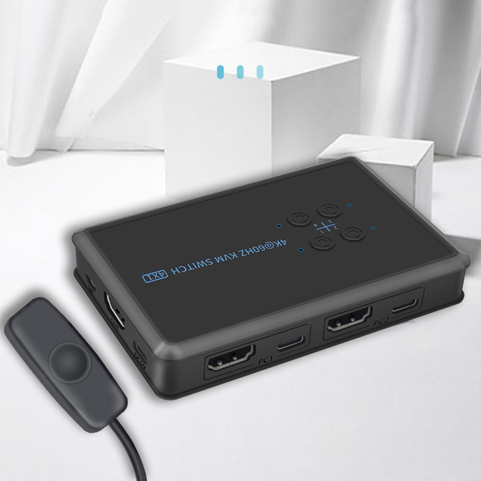 KVM Switch HDMI 4 Port Box USB Switch Selector with 4 USB 2.0 Hub Share 4 PC