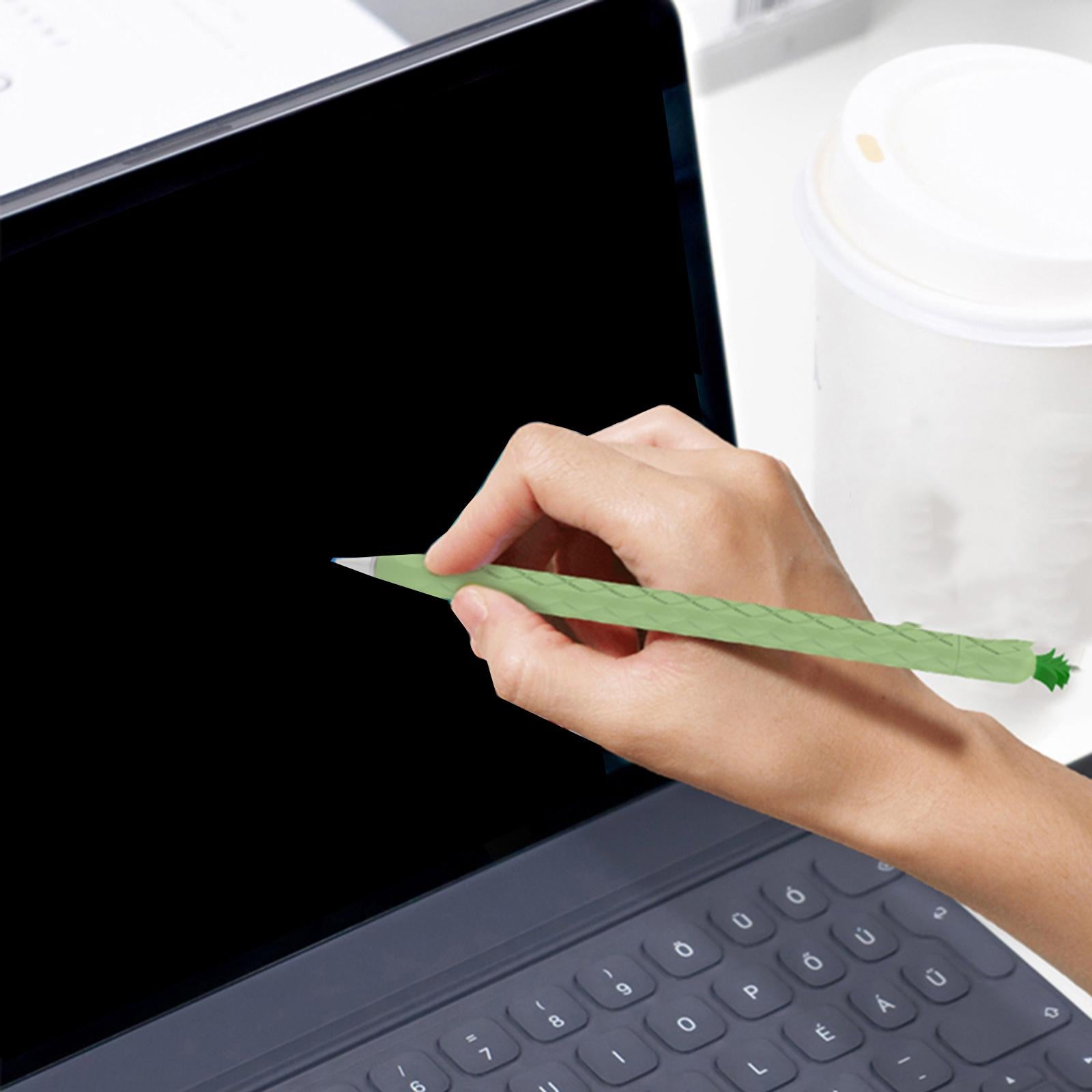 Anti-slip Silicone Sleeve Holder Protective Cover for Apple Pencil Green