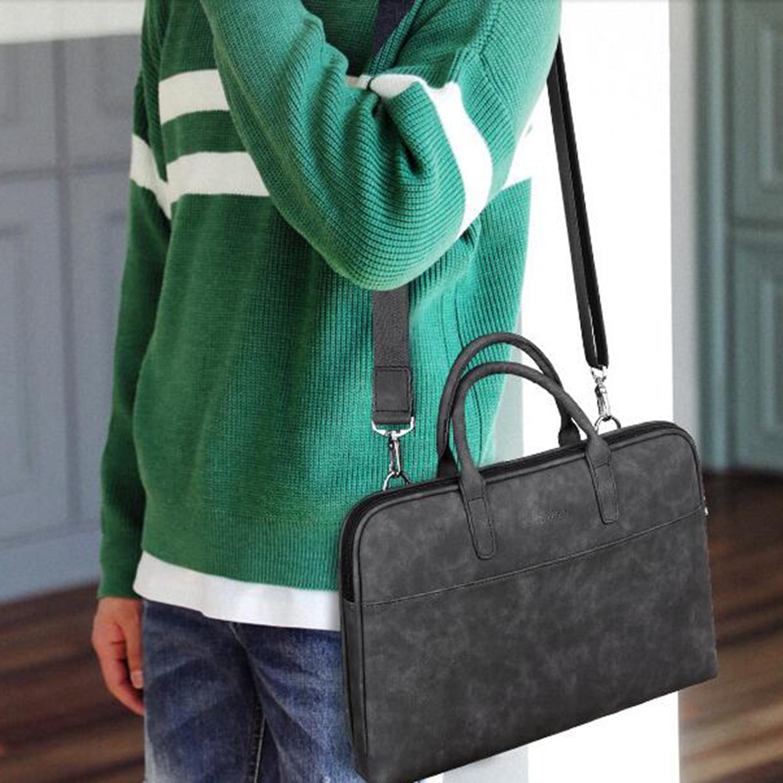 Laptop Sleeve With Straps with Handle for Men College School Black 15.6inch