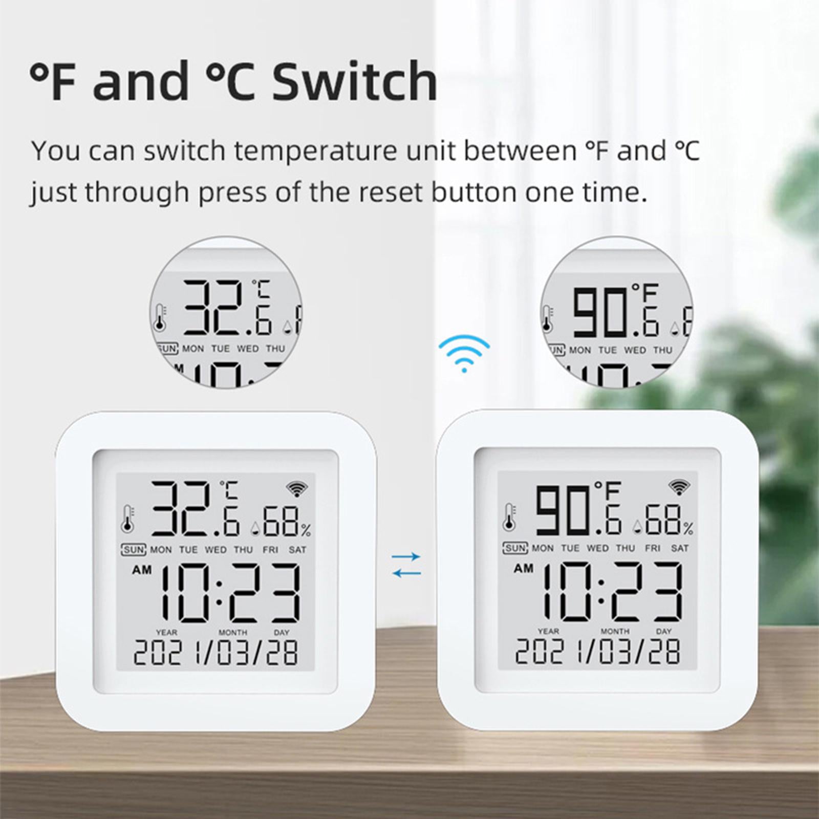 Temperature Humidity Sensor Remote Control WiFi Monitor Alerts For Tuya