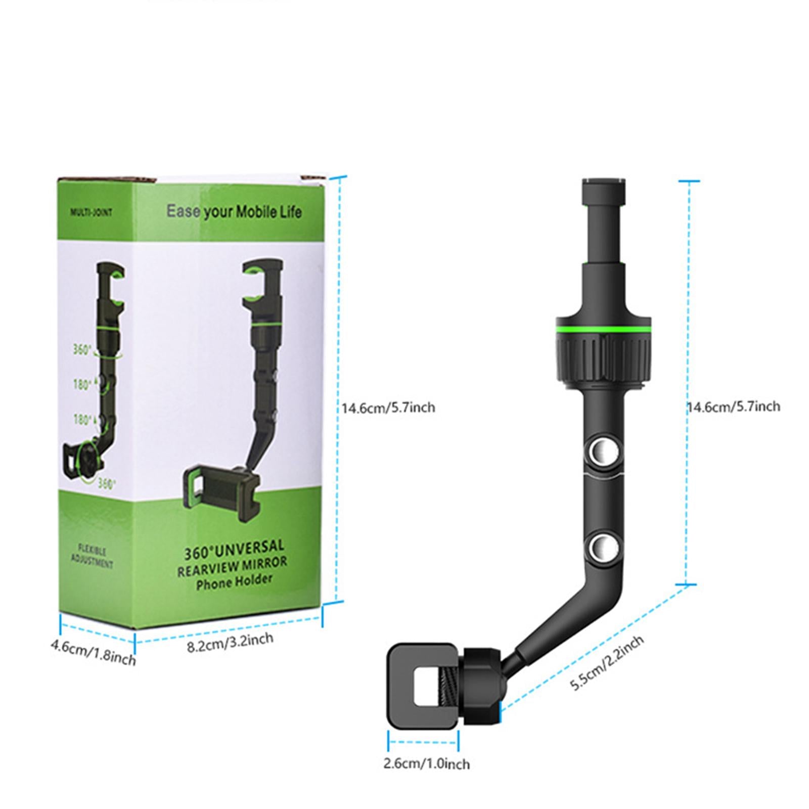 Rearview Mirror Phone Holder Clip Mount GPS Holder Universal Green