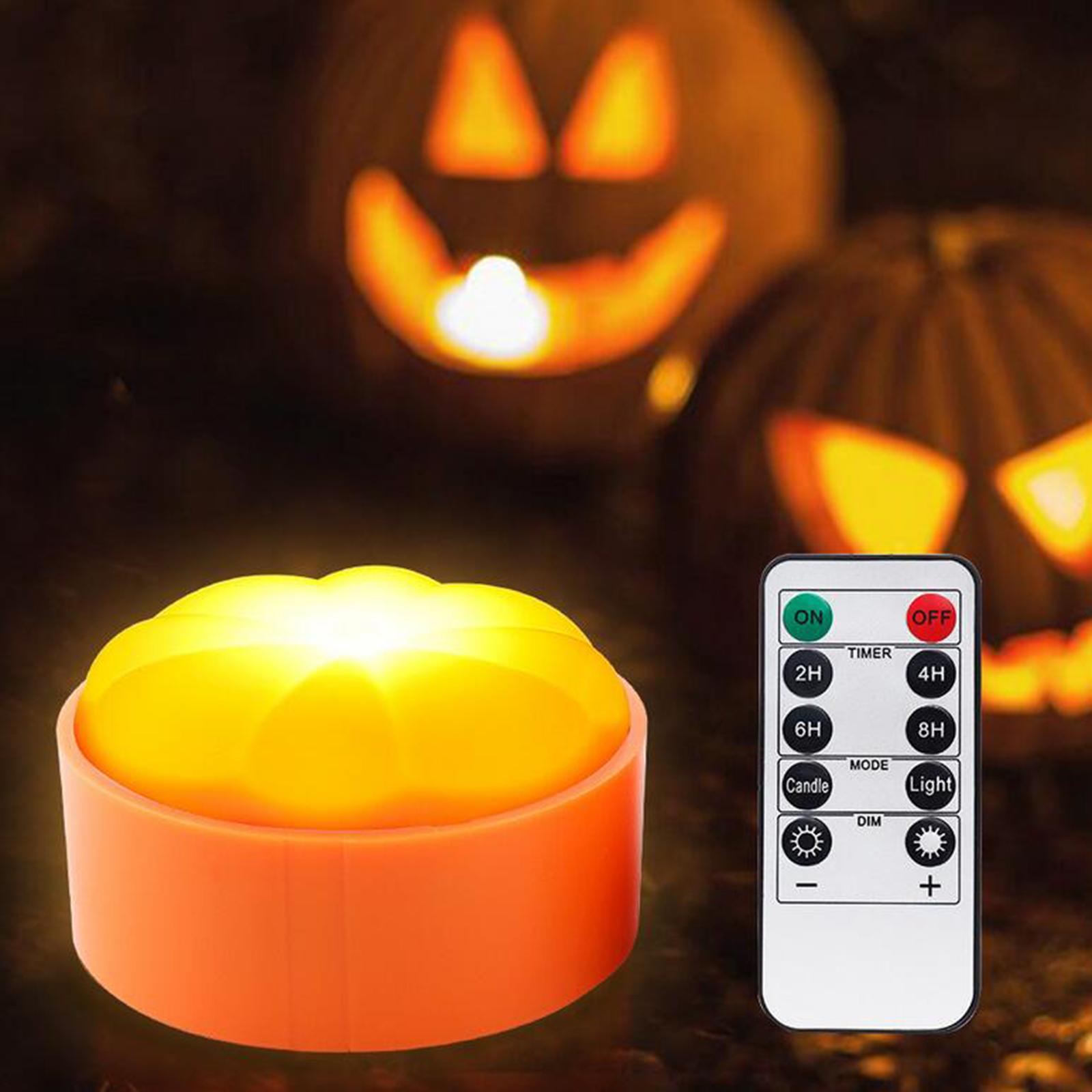 Remote Control LED Light Pumpkin Lamp Battery Tap Mode Decorative Portable 1 Pc