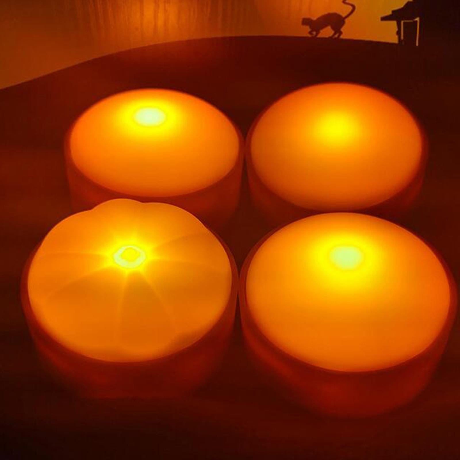 Remote Control LED Light Pumpkin Lamp Battery Tap Mode Decorative Portable 2 Pcs