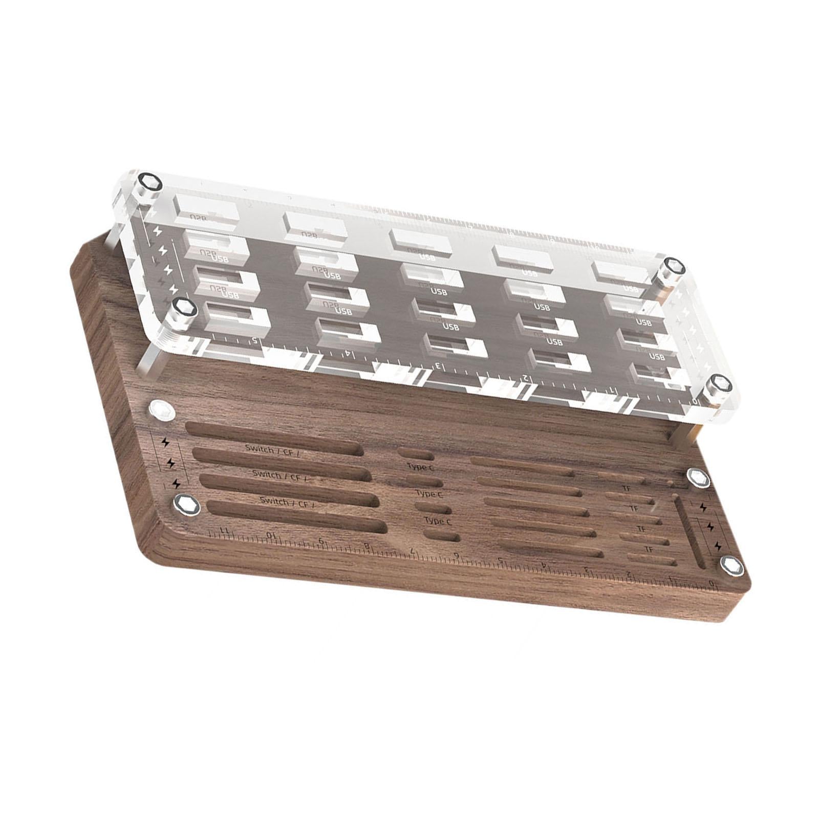 Storage Box Transparent Management Compact for Memory Card Home use Office 40 Groove Acrylic