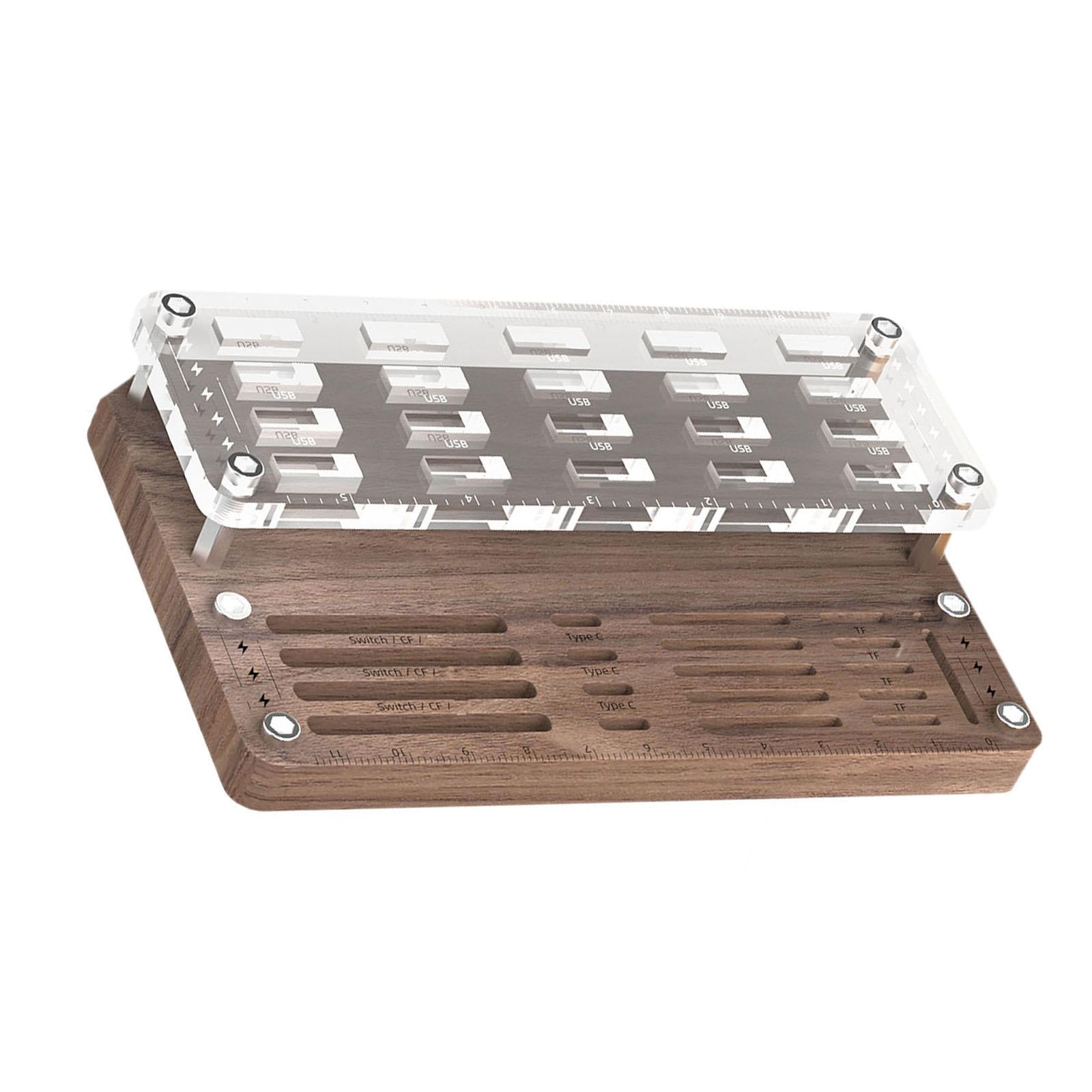 Storage Box Transparent Management Compact for Memory Card Home use Office 40 Groove Acrylic