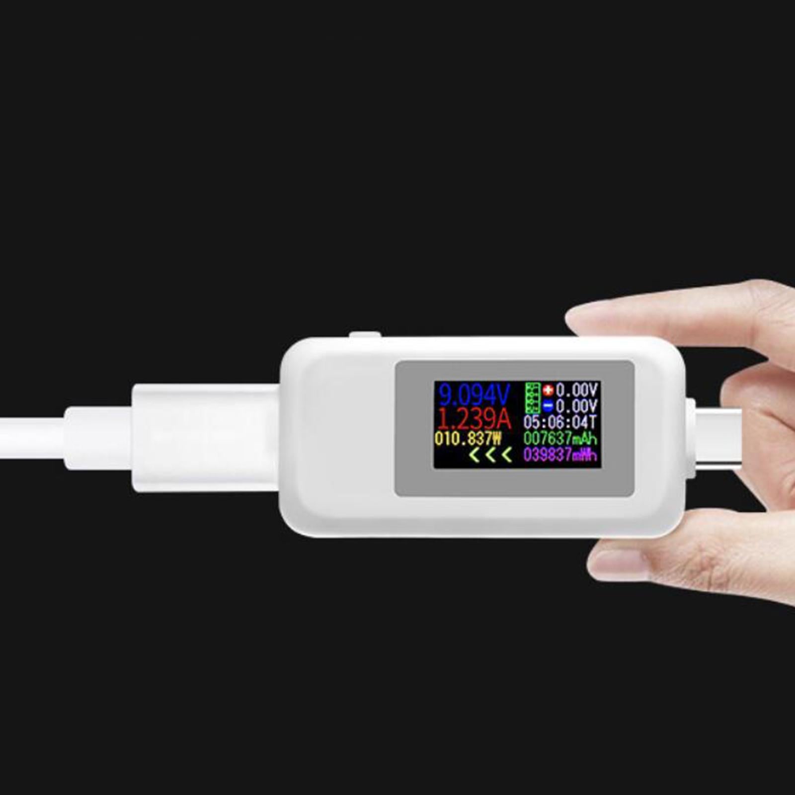 2-Way USB Type-C Tester HD Display Measurement Tool Tester Kws-1902C white
