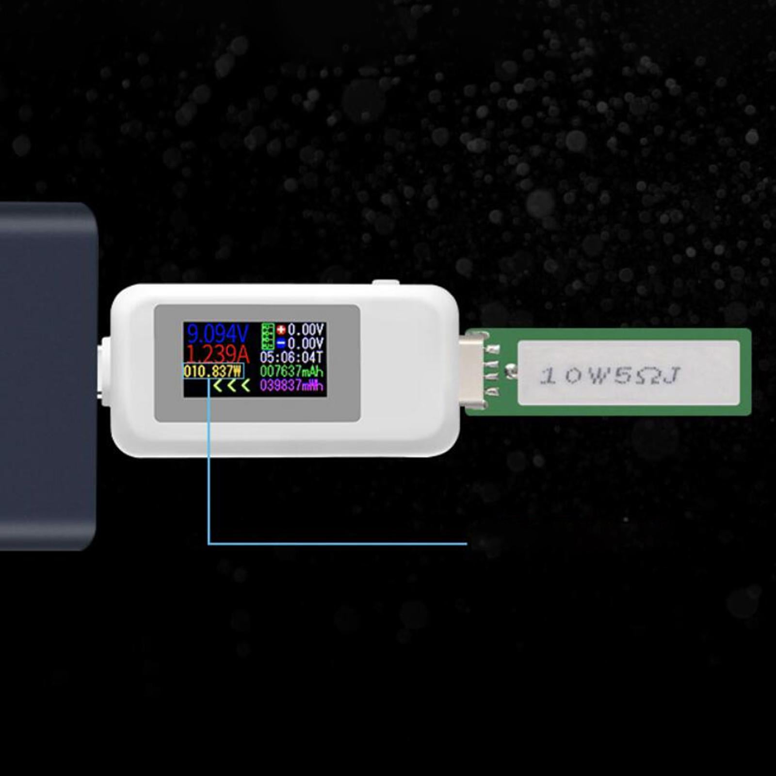 2-Way USB Type-C Tester HD Display Measurement Tool Tester Kws-1902C white