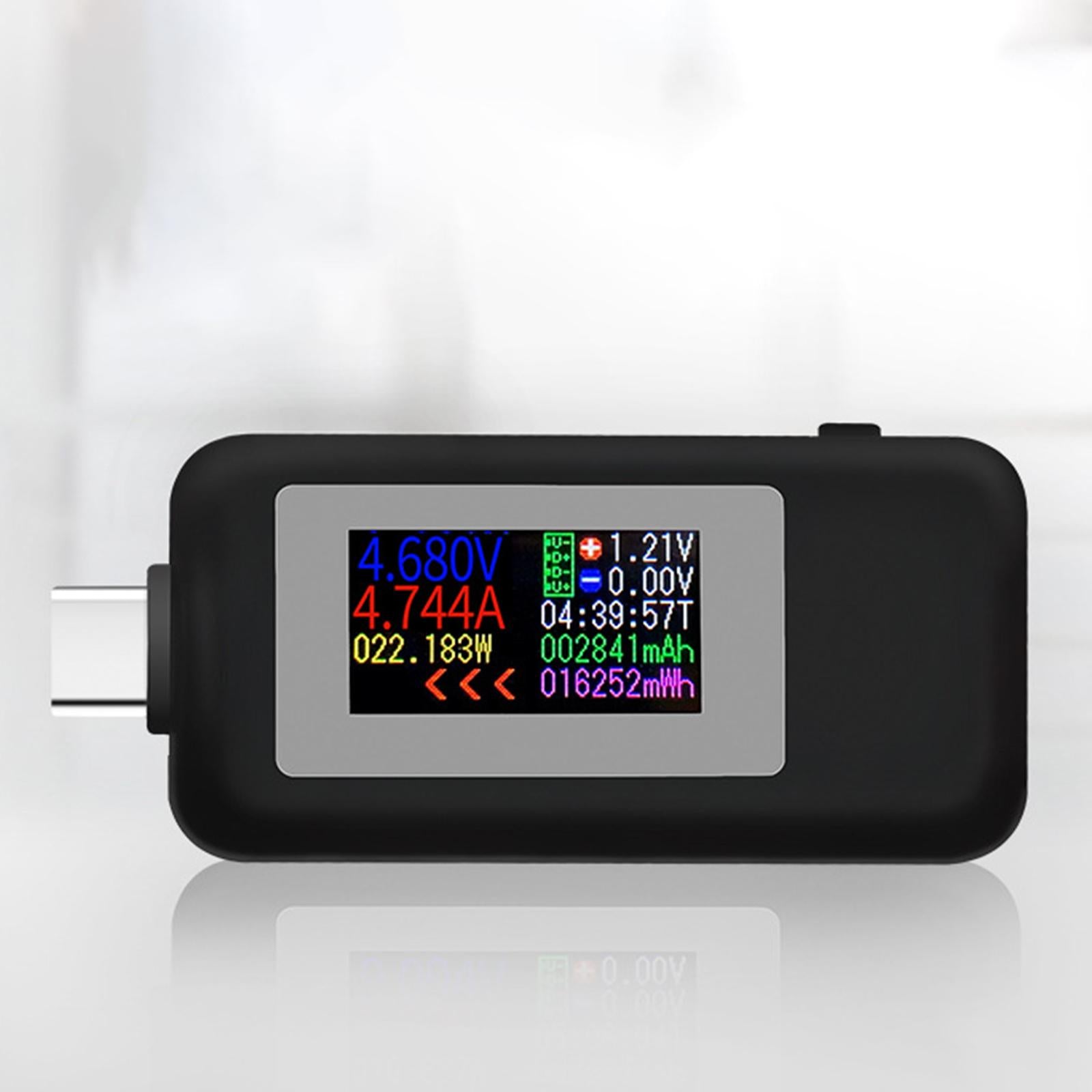 USB Tester, KWS 1902C 0–5,1 A 4–30 V Typ C USB Tester Stromausfallspeicher IPS HD Farb LCD Display für Zuhause für Auto für Autoladegerät für Handy (Weiss USB Tester, KWS 1902C 0–5,1 A 4–30 V Typ C USB Tester Stromausfallspeicher IPS HD Farb LCD Display für Zuhause für Auto für Autoladegerät für Handy (Weiss
