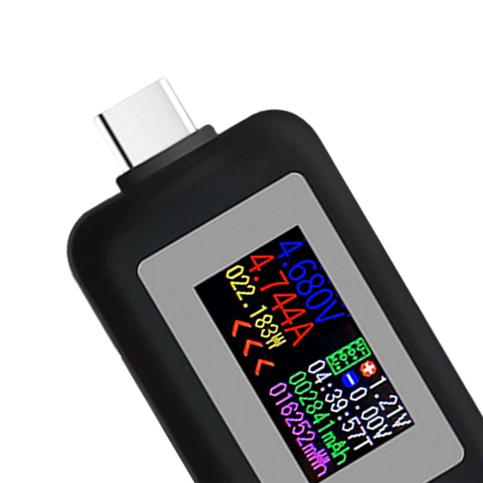 2-Way USB Type-C Tester HD Display Measurement Tool Tester Kws-1902C black