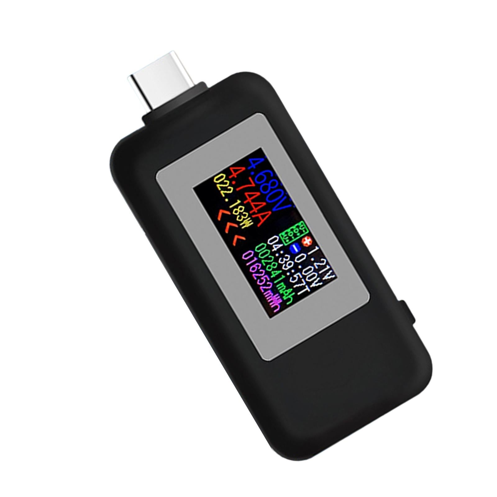 2-Way USB Type-C Tester HD Display Measurement Tool Tester Kws-1902C black