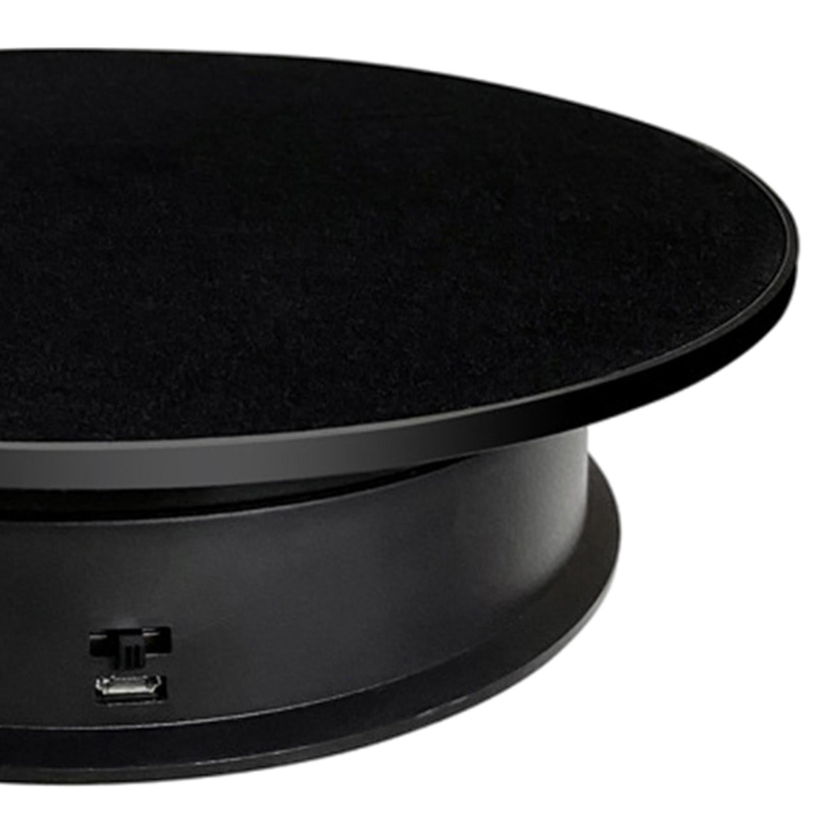 8 Rotating Display Stand USB Powered Turntable 2 Speed Toy Model Display Black Suede"