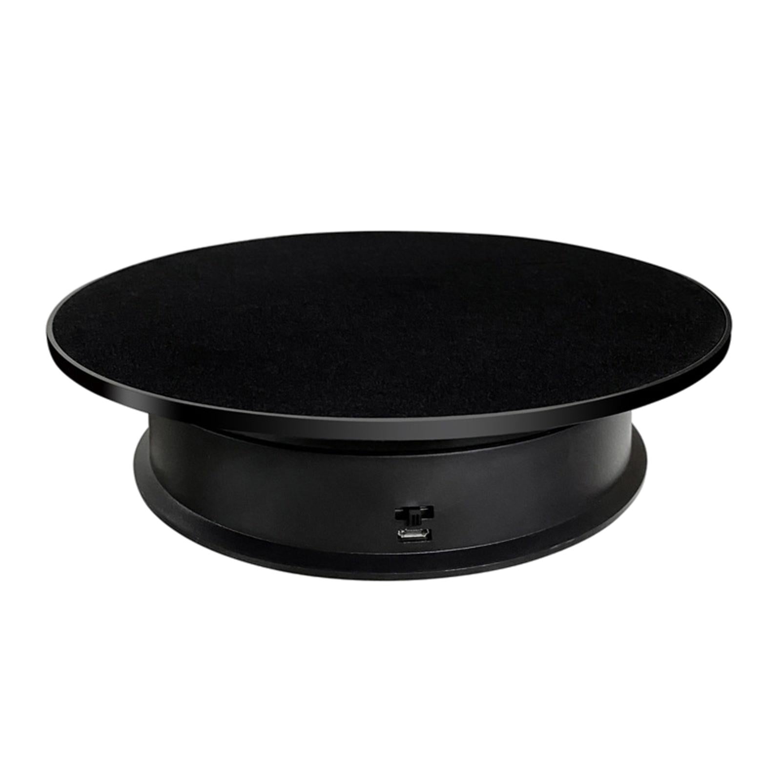 8 Rotating Display Stand USB Powered Turntable 2 Speed Toy Model Display Black Suede"