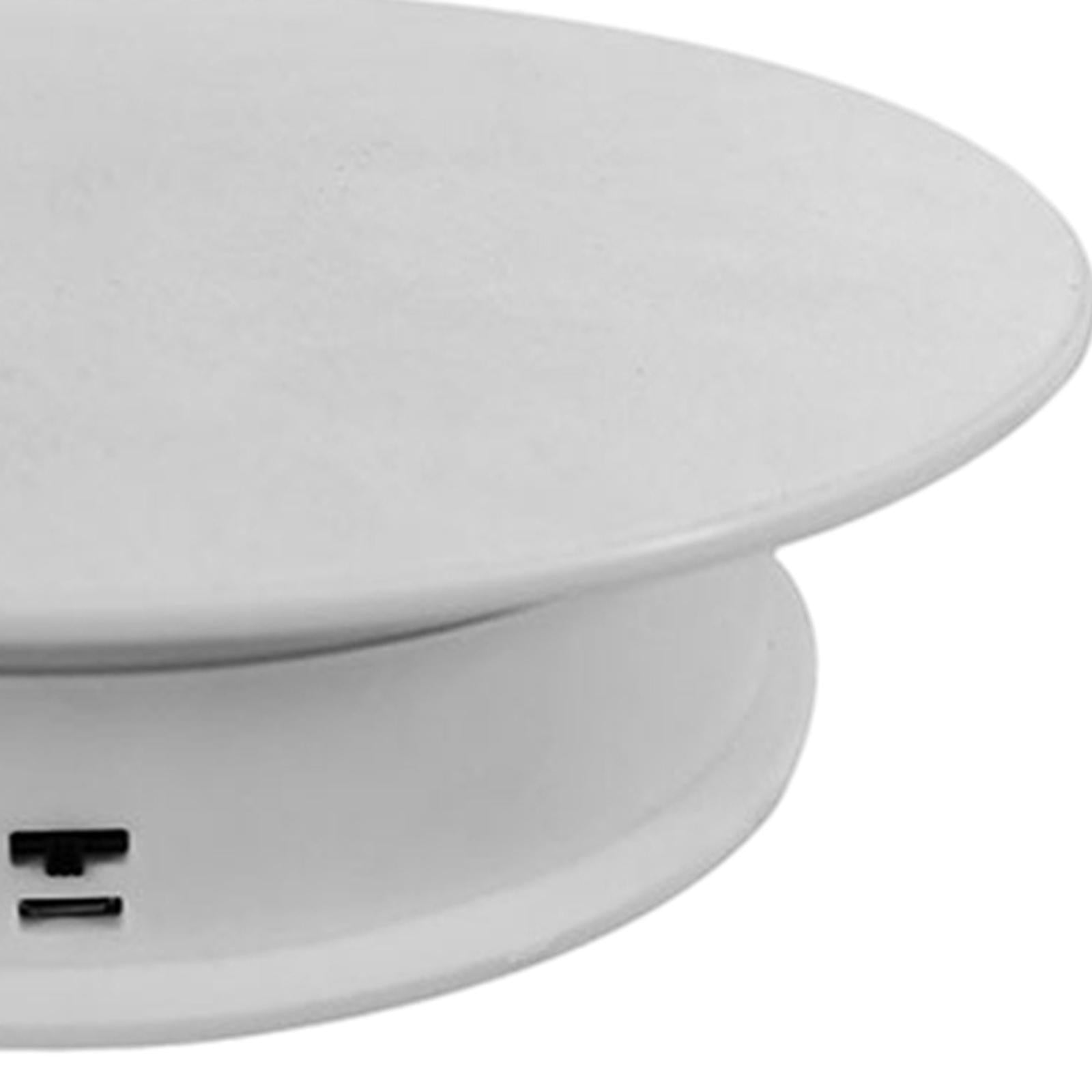 8 Rotating Display Stand USB Powered Turntable 2 Speed Toy Model Display White Suede"