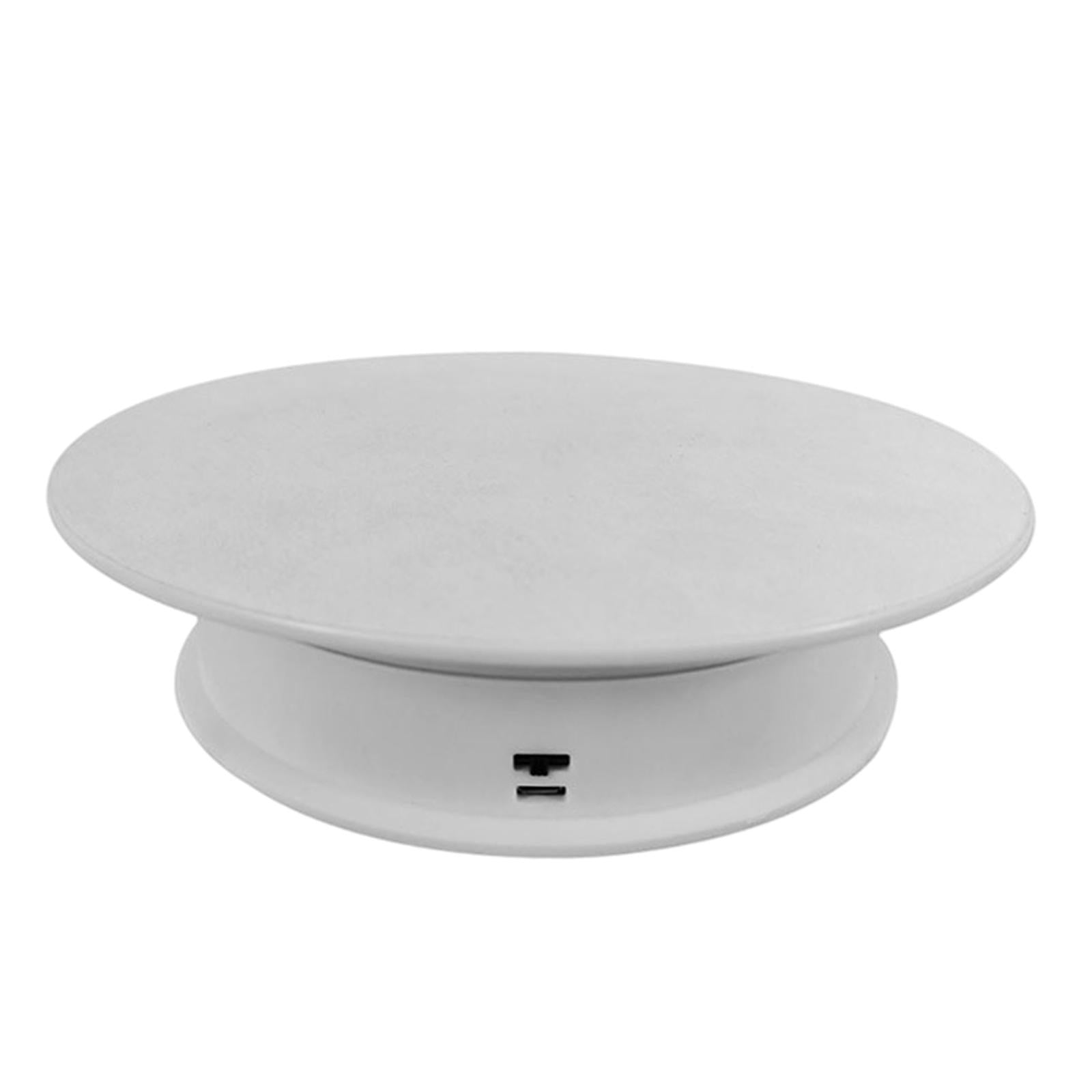 8 Rotating Display Stand USB Powered Turntable 2 Speed Toy Model Display White Suede"