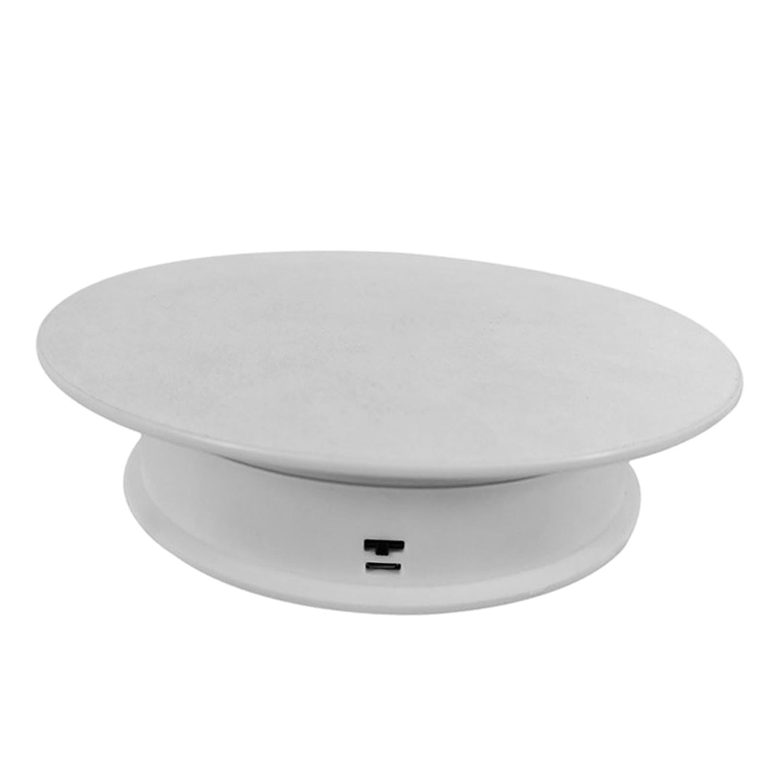 8 Rotating Display Stand USB Powered Turntable 2 Speed Toy Model Display White Suede"