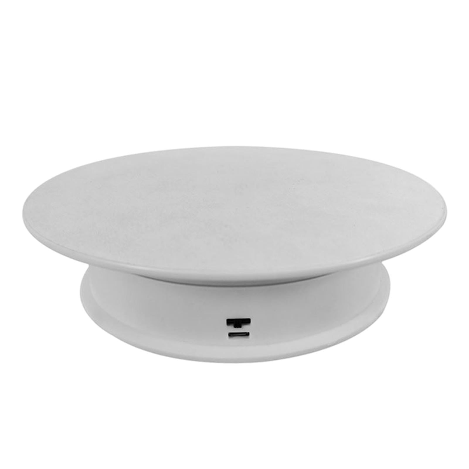 8 Rotating Display Stand USB Powered Turntable 2 Speed Toy Model Display White Suede"