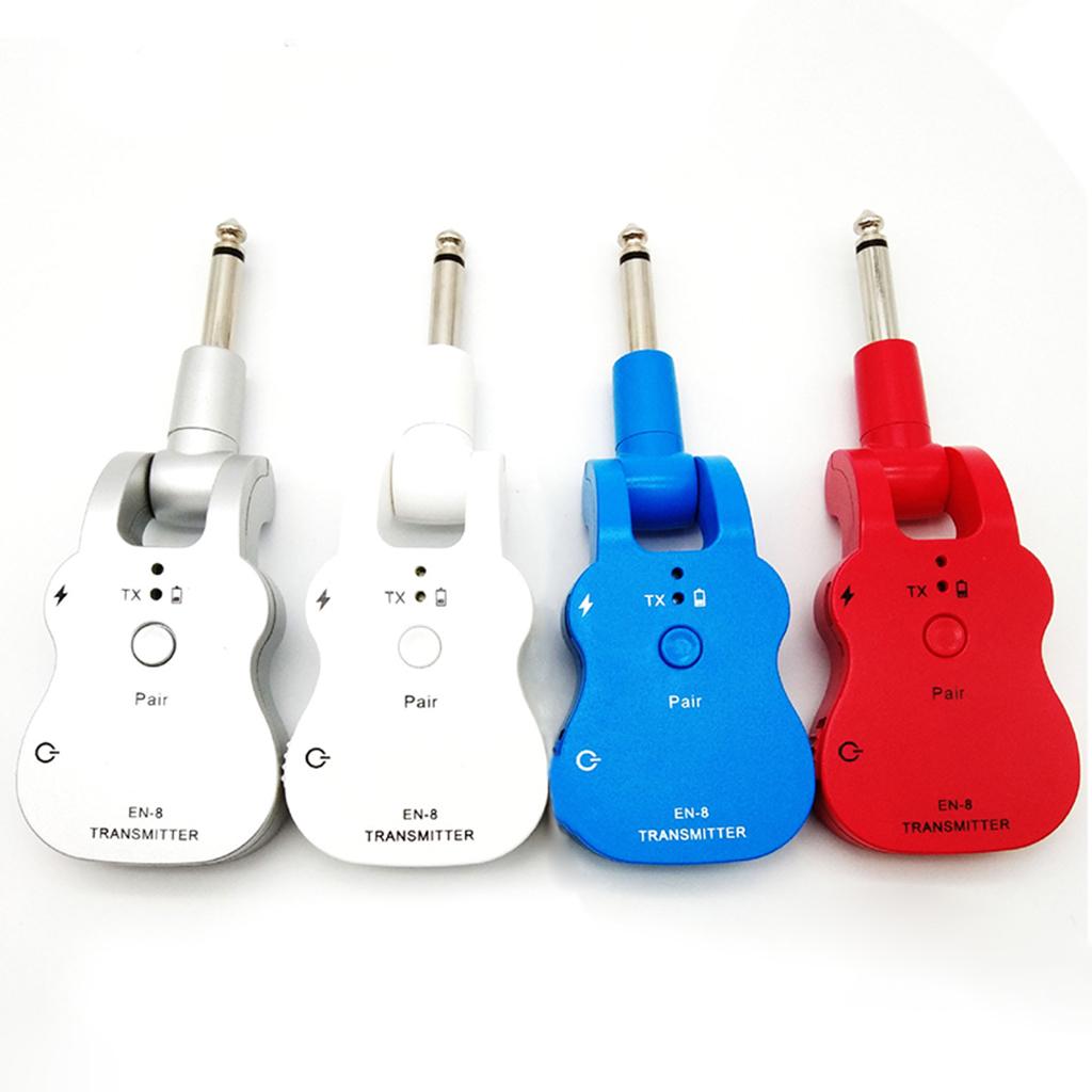 Guitar Wireless Audio Transmitter System Musical Instrument Pickup Silver